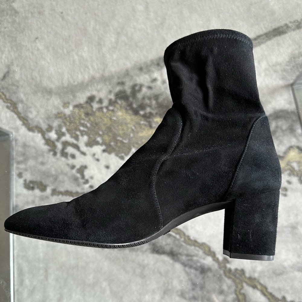 Stuart Weitzman Fitted Black Suede Bootie - image 2